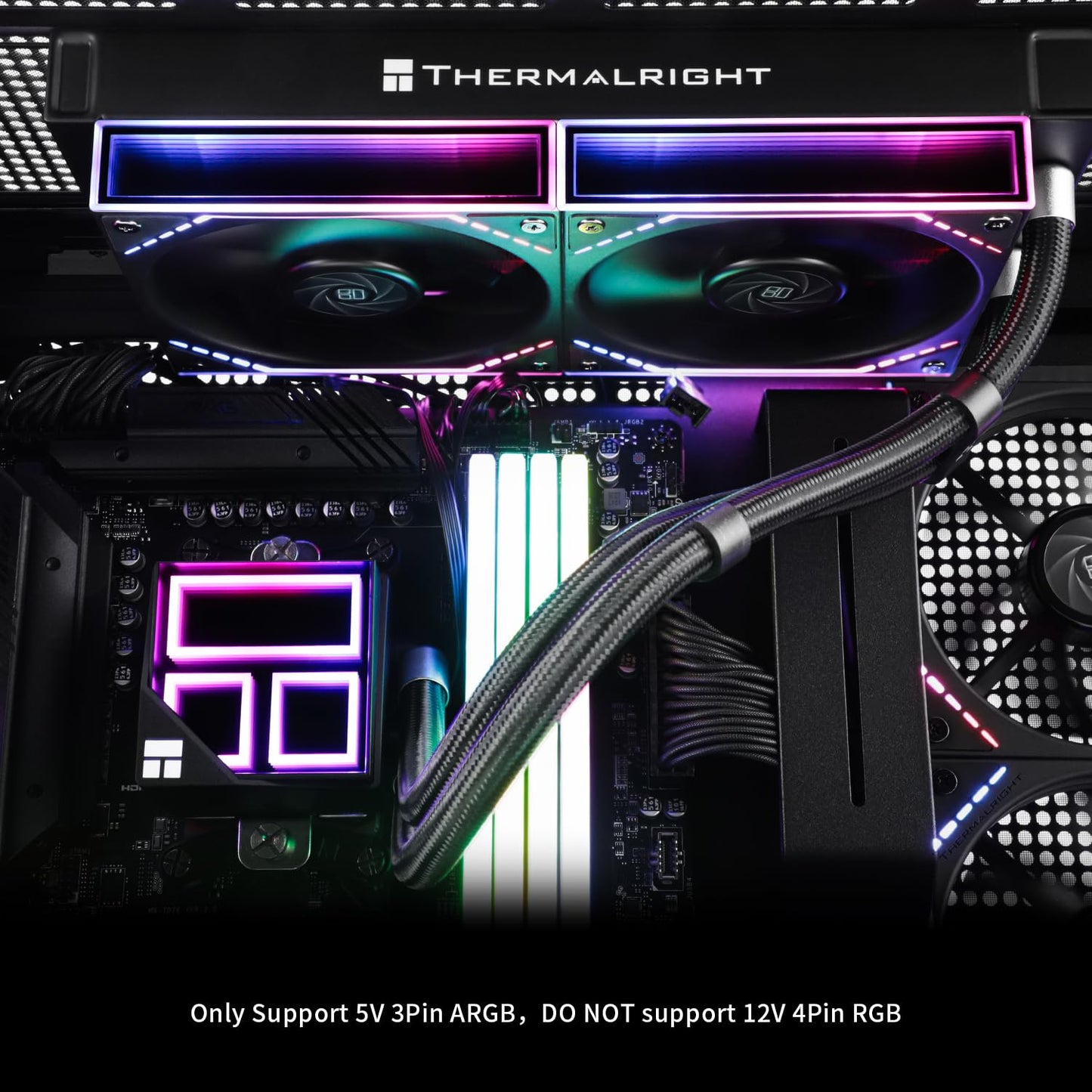 Thermalright Frozen Infinity 240 Black Liquid CPU Cooler,Double PWM Fans with 2000RPM,Desktop CPU Aio Cooler,for AM4/AM5&Intel LGA1150/1151/1200/2011/1700/1851,Infinity Mirror PC CPU Water Cooler
