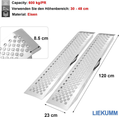Set 2 rampe LIEKUMM din otel, 120 cm, capacitate 600 kg, inaltime utilizare max. 48 cm