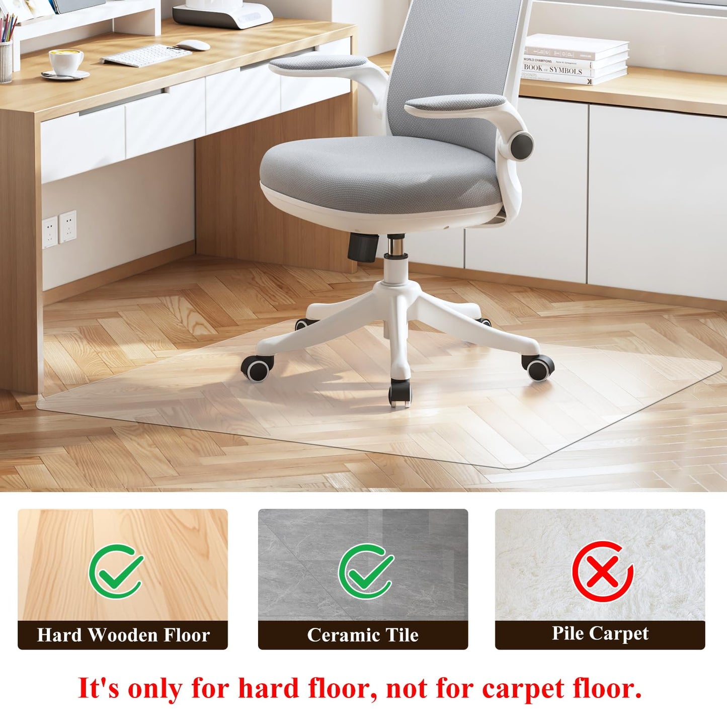 Covoras birou SHAREWIN Hard Floor Mat PVC 120x150 cm antiderapant