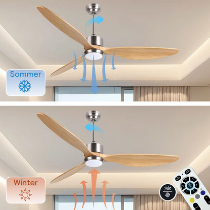 Ventilator tavan Ovlaim 165 cm Wi-Fi LED 6 viteze motor DC silentios