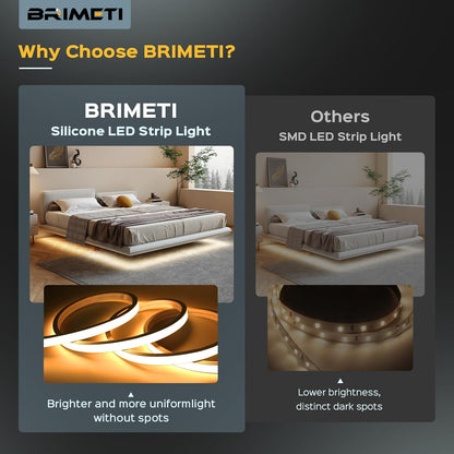 BRIMETI Ruban LED Exterieur Etanche 15M 220V Bande Neon LED Flexible Jaune Bandeau Outdoor IP65 10MM Silicone Découpable Imperméable Intérieure, Inclus Adaptateur Secteur, pour Cuisine