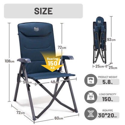 Scaune camping TIMBER RIDGE EU-JAAP-RC-5022 pliabile, 150 kg, 4 pozitii