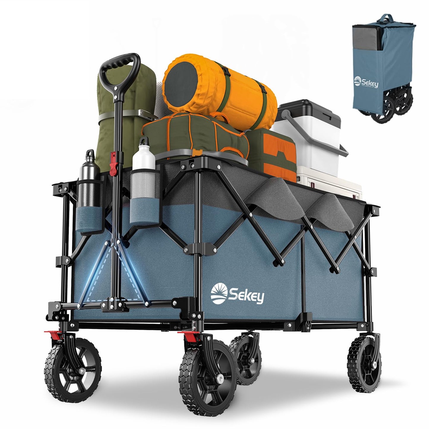 Carucior pliabil Sekey XXL Plus 200 L, 200 kg, roti off-road