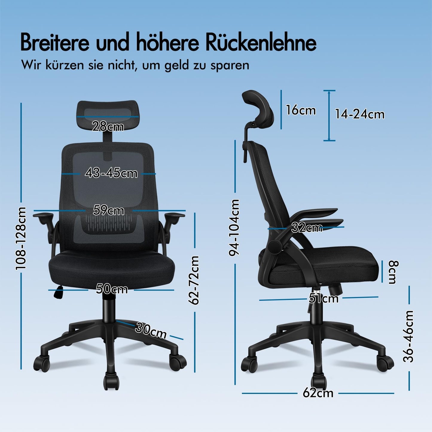 Scaun birou ALFORDSON ergonomic mesh negru suport lombar reglabil