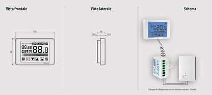 Cronotermostat saptamanal VEMER Chronos RF cu ecran tactil si actuator RF, alb