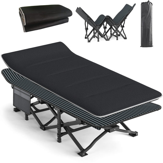 Pat camping ATORPOK SHOP HGHD pliabil, cadru otel, 250 kg