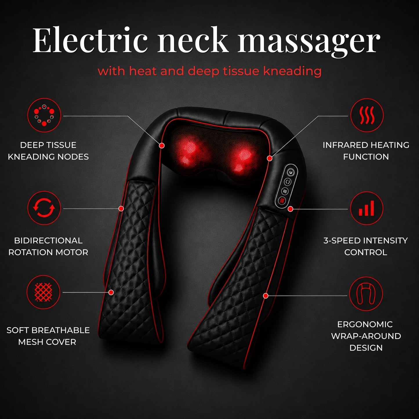 Masajer gat Essy YC-303D Shiatsu cu incalzire si 3 viteze