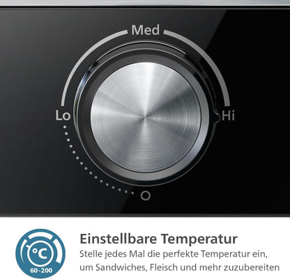 Grill de contact PHILIPS negru cu placi detasabile