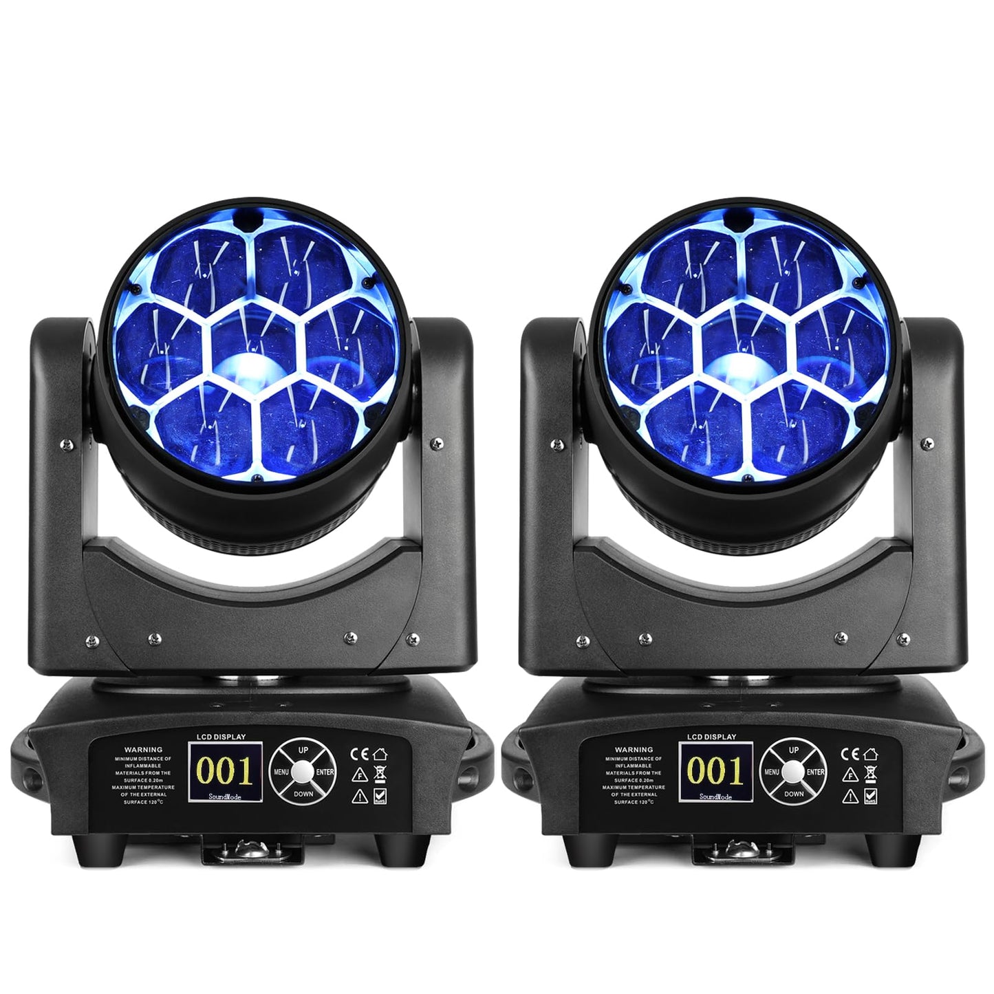 BETOPPER Moving Head Light 7x40W RGBW Beam/Wash/Zoom/CTO Effect Bee Eye LED Stage Lighting Spot Lights with Sound Activated for DJs, Bars, Christmas, and Home Party Lighting,1 Pack