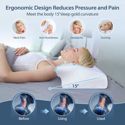Perna cervicala HOMCA HCCP-01 Memory Foam ergonomica 60x35 cm