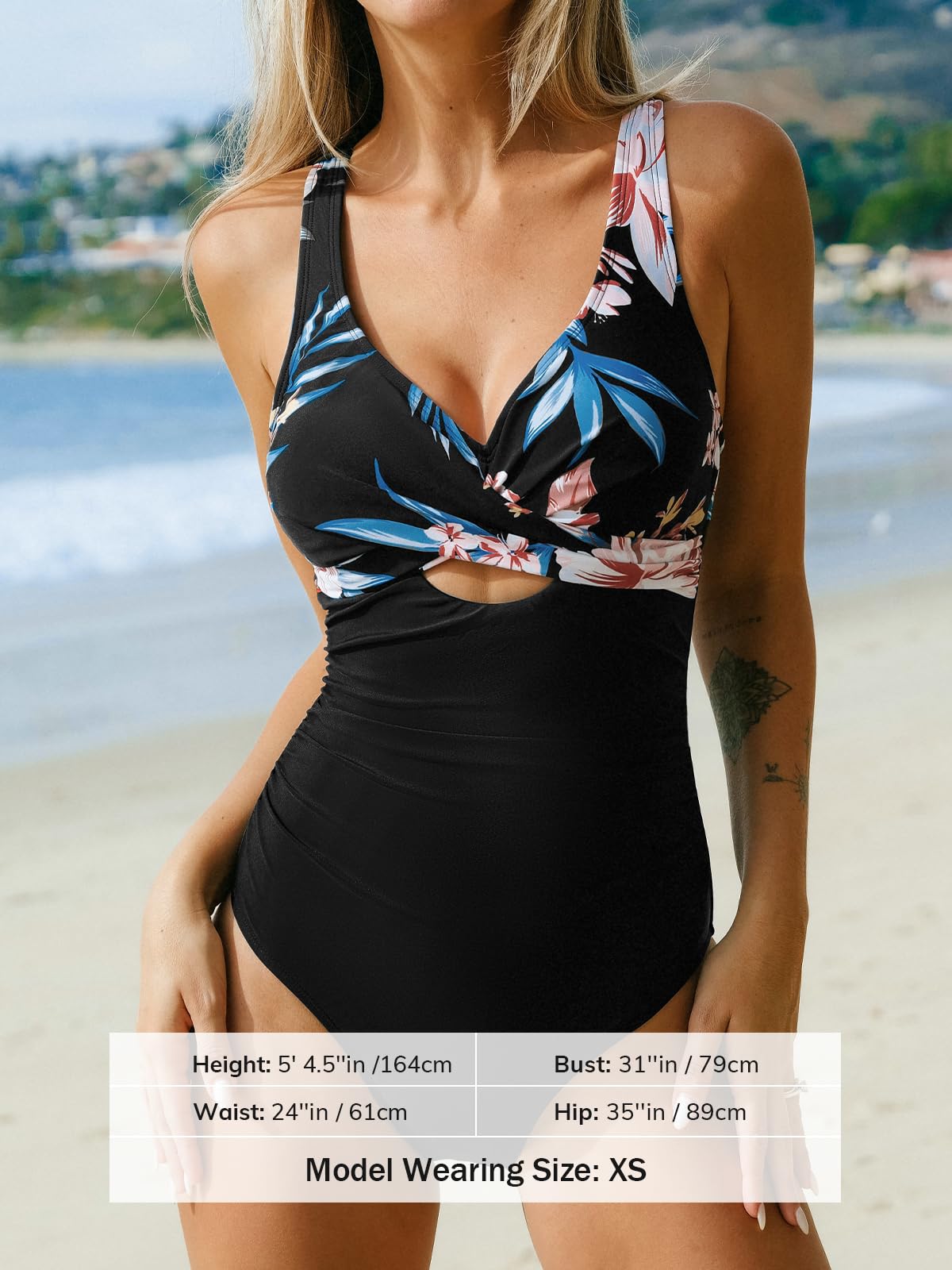 Costum de baie XL - CUPSHE One Piece Tummy Control V Neck Lace Up