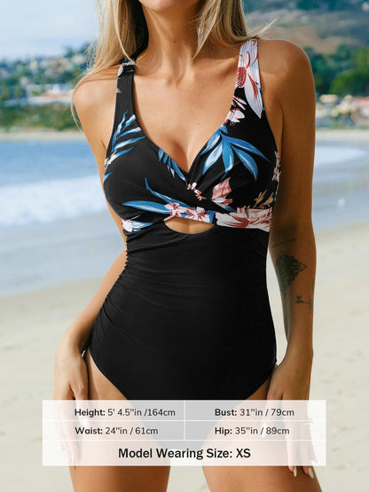 Costum de baie XL - CUPSHE One Piece Tummy Control V Neck Lace Up