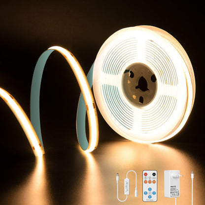 Banda LED PAUTIX COB 10m 2700K 24V Dimmabila cu telecomanda RF