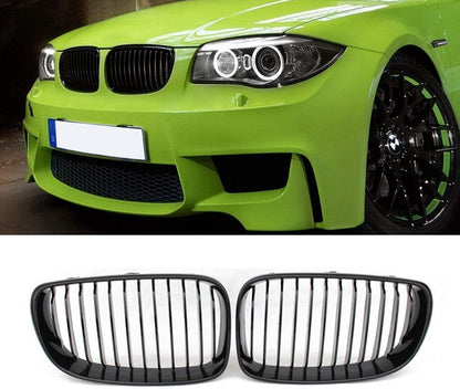 2 x Black Gloss Front Grille for E81 E82 E87 E88 LCI 2008-2011