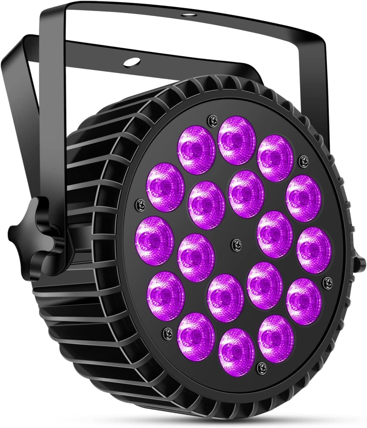 200 W 18 LED Par UV + RGB Stage Light Spotlight, DMX512 Disco Light, Party Light, 8CH Par Spotlight, Strobe/Sound/Active Mode Lighting DJ Light Effect for Show Bar Party Music Festival Halloween