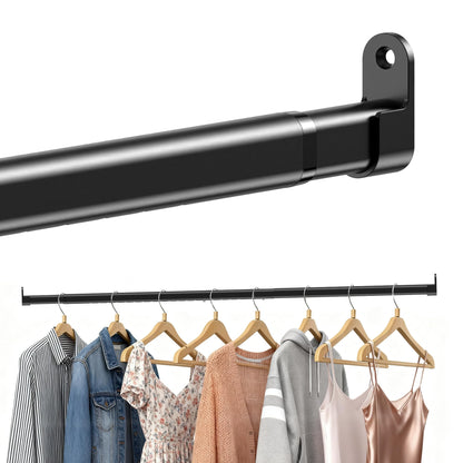 Suport haine Poskena extensibil 43-101 cm otel inoxidabil negru