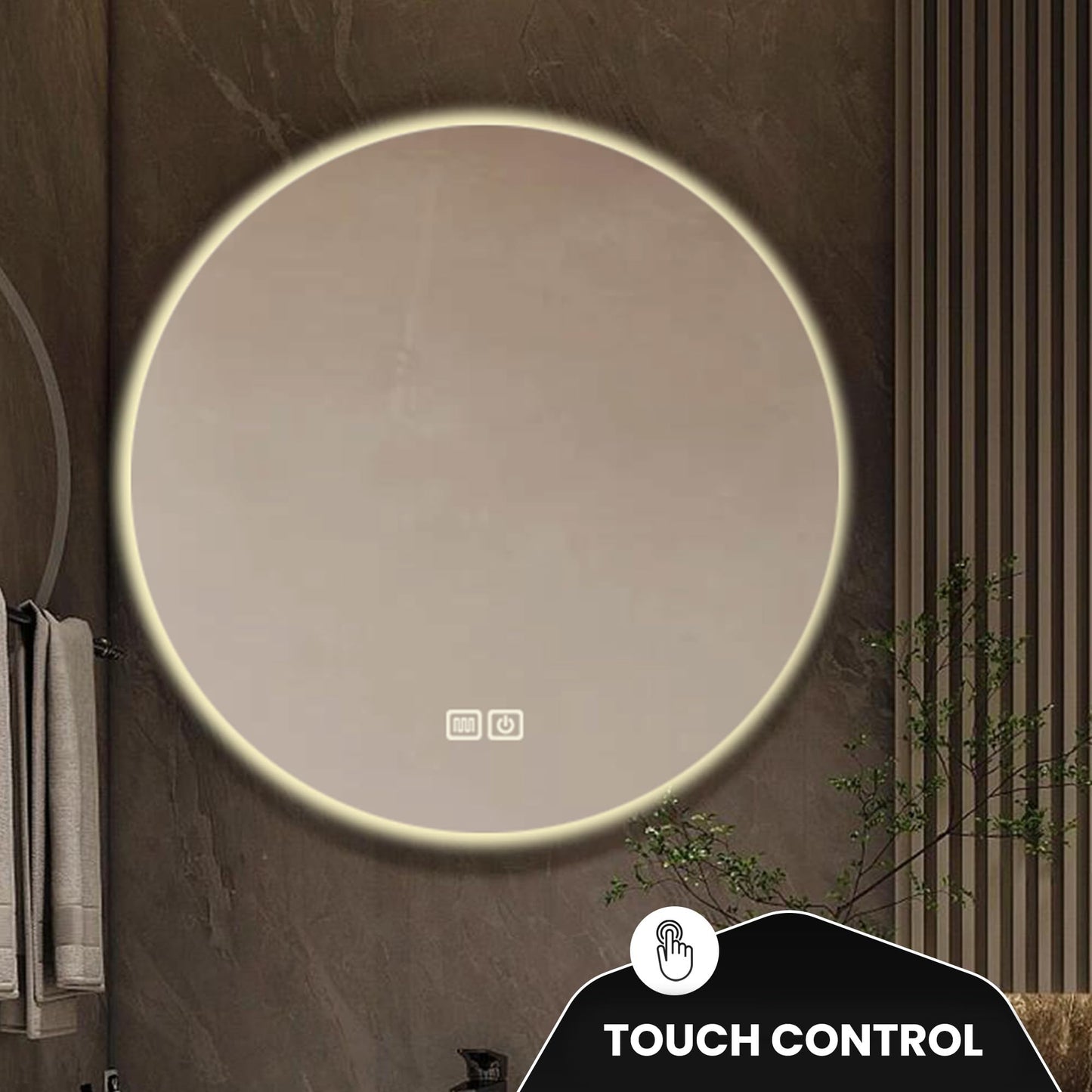 Oglinda baie Bayt 60 cm LED 3 moduri anti-aburire dimabila