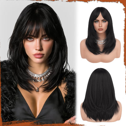 Peruca SOFEIYAN Long Straight Layered Blonde 16 Inch cu Breton