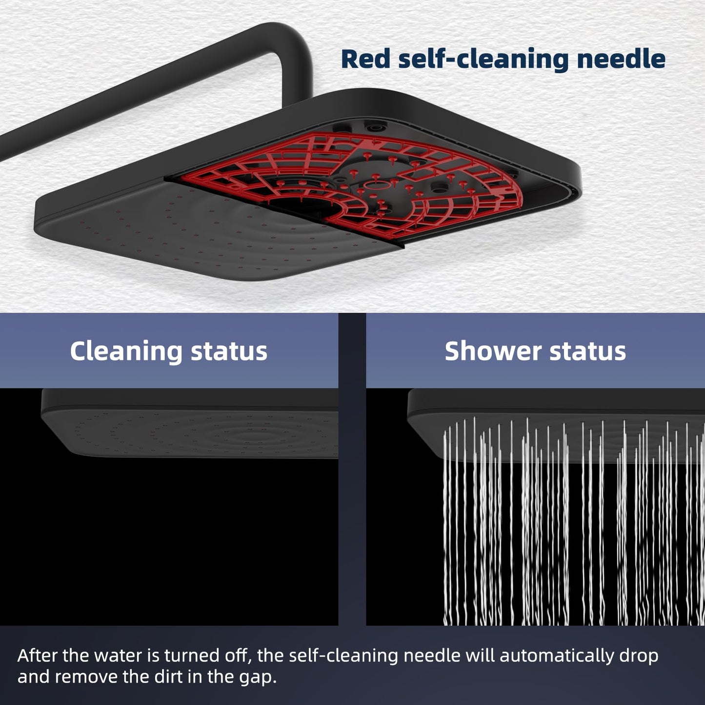 Dus Hibbent Self-Cleaning Rainfall Shower Kit 30cm 4 moduri