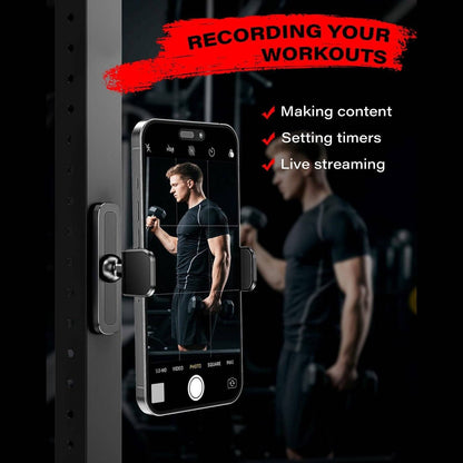 APPS2Car Gym Magnetic Phone Holder, 360 Adjustable, Compatible with 4.7-6.5" Smartphones, Alloy Base and Joint, Black