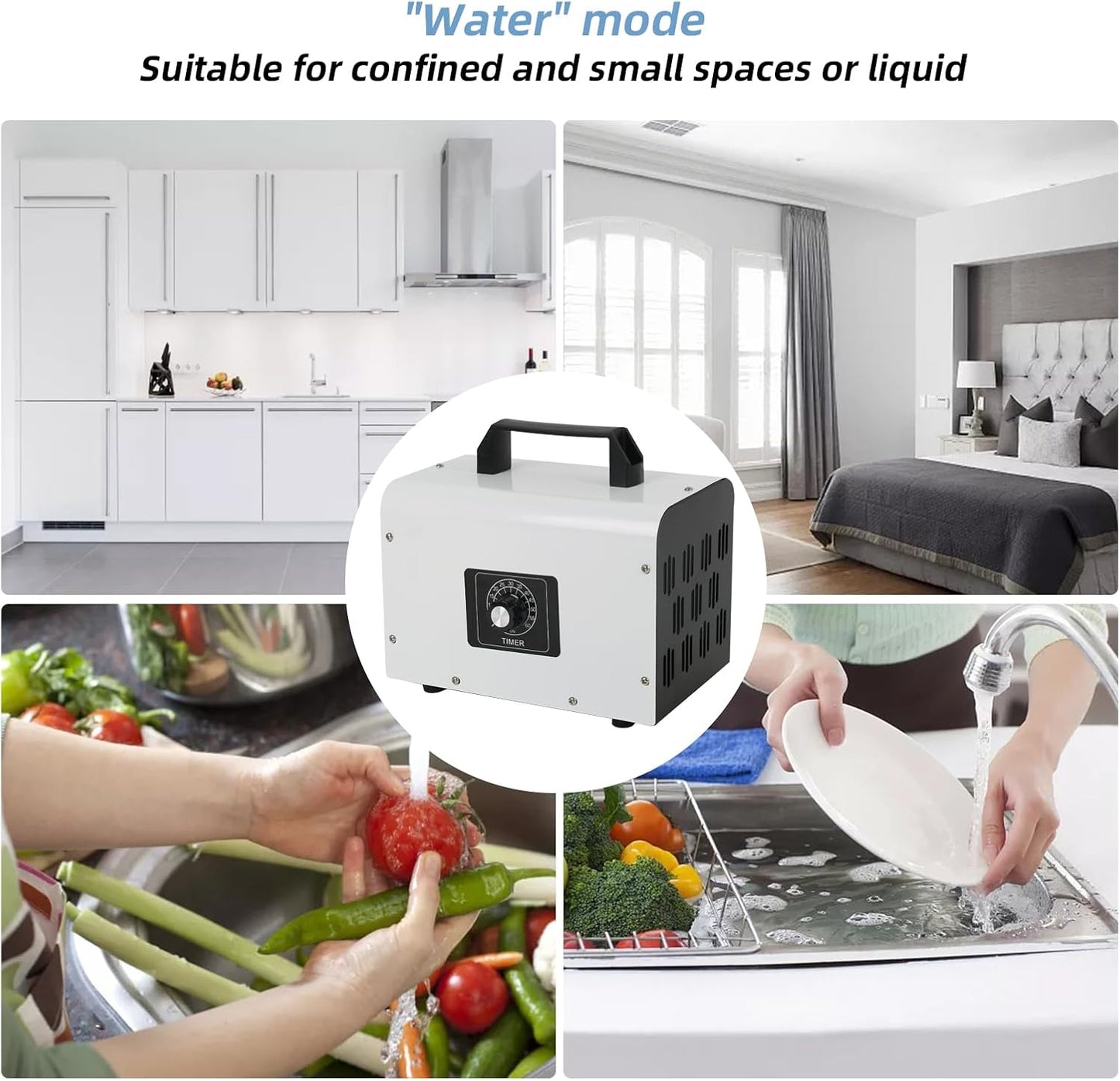 Ozone Generator 60,000 mg/H, CEIEVER Industrial O3 Air Purifier with 2 Modes Ozone Device with 120 Min Timer Ozoniser Industrial O3 Ozone Air Purifier 300 m² for Rooms Hotels Garages Farms