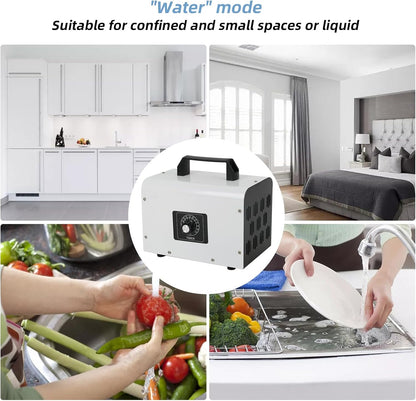 Ozone Generator 60,000 mg/H, CEIEVER Industrial O3 Air Purifier with 2 Modes Ozone Device with 120 Min Timer Ozoniser Industrial O3 Ozone Air Purifier 300 m² for Rooms Hotels Garages Farms