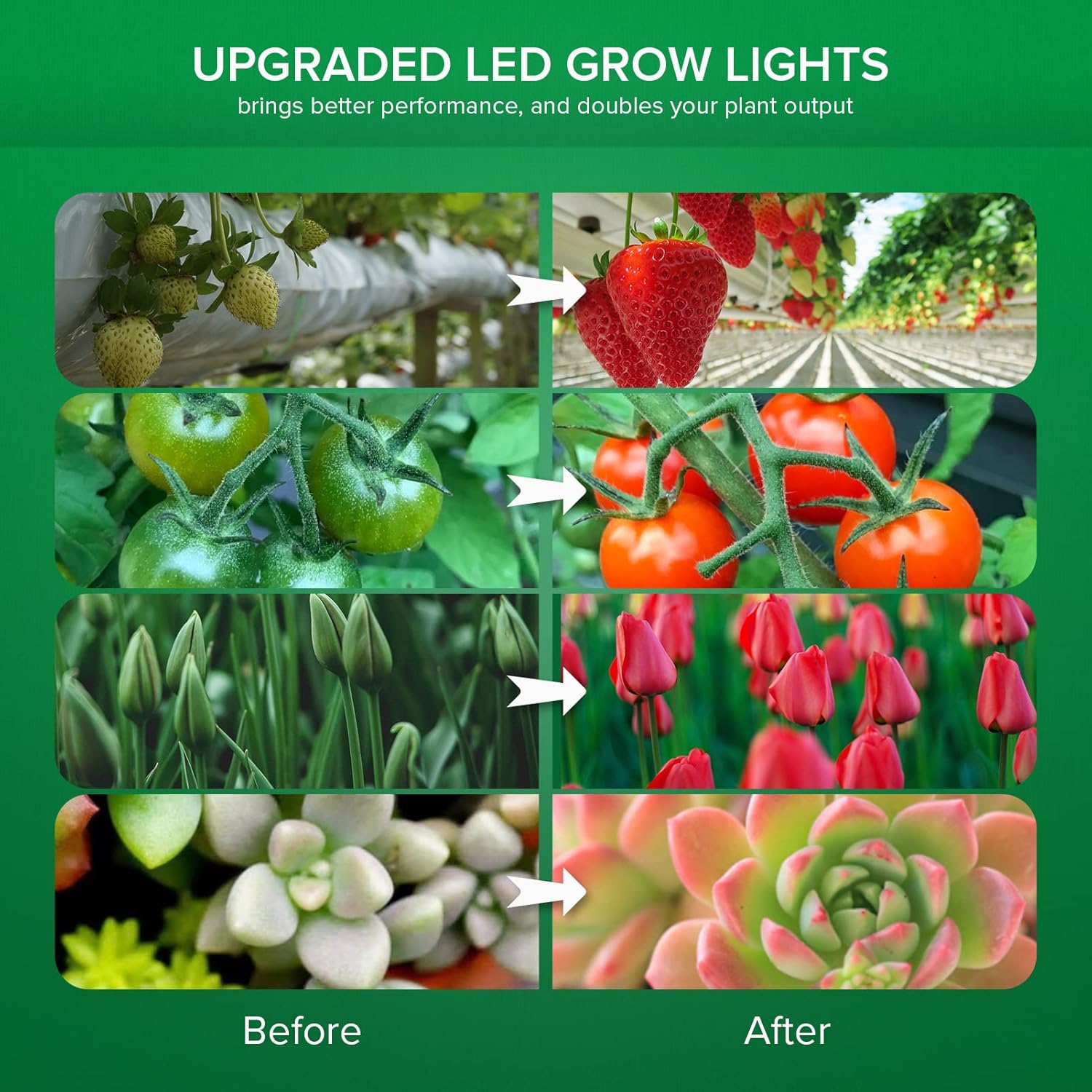 SANSI 70 W LED Plant Lamp for Indoor Plants, 700 W Equiv, Full Spectrum Dimmable Grow Light and Optical Lens for High PPFD, Energy-Saving Plant Lamps for Large Plants