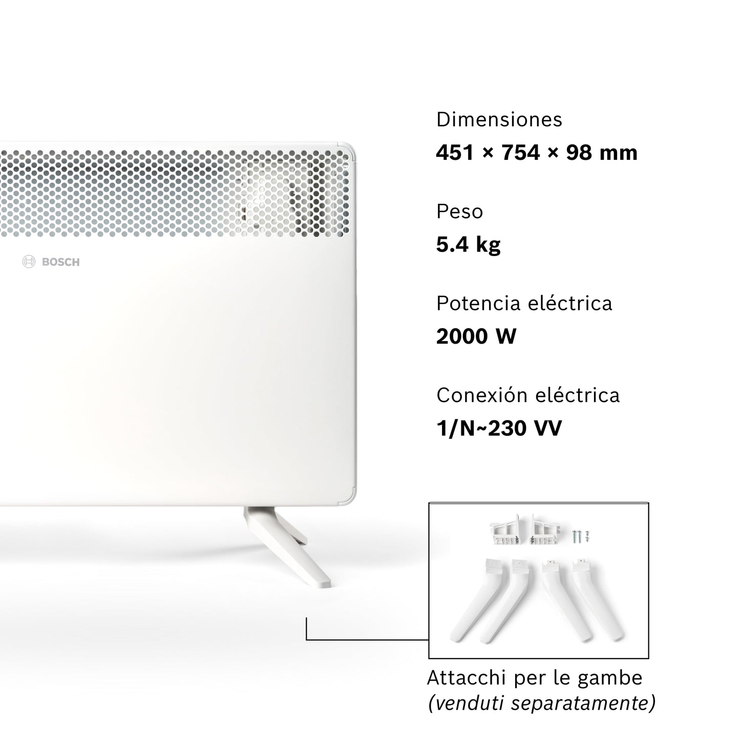 Convector incalzitor electric Bosch Heat Convector 4000-20 2000 W pentru 20 m