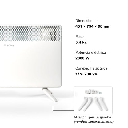Convector incalzitor electric Bosch Heat Convector 4000-20 2000 W pentru 20 m