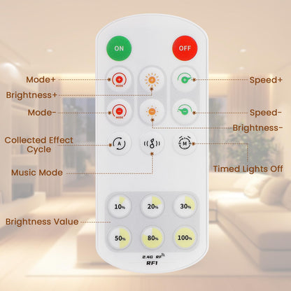 Banda LED Ruan App Control COB 5m 24V 6000K alb rece