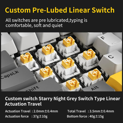 AK820 75% Wired RGB Gasket Mechanical Keyboard with Volume Knob, South Facing LED, Poron Foam, PBT Keycaps, Custom Programmable Hot-Swap Keyboard