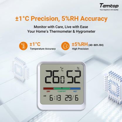 Monitor aer Temtop M10+ CO2 6-in-1 Bluetooth PM2.5 VOC