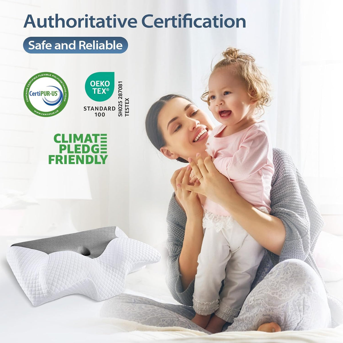 Perna HOMCA Orthopaedic Pillow Memory Foam 70 x 40 x 8.5/14 cm Gri