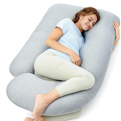 Perna gravide Momcozy PP102 U-Form 145 cm, husa racoroasa