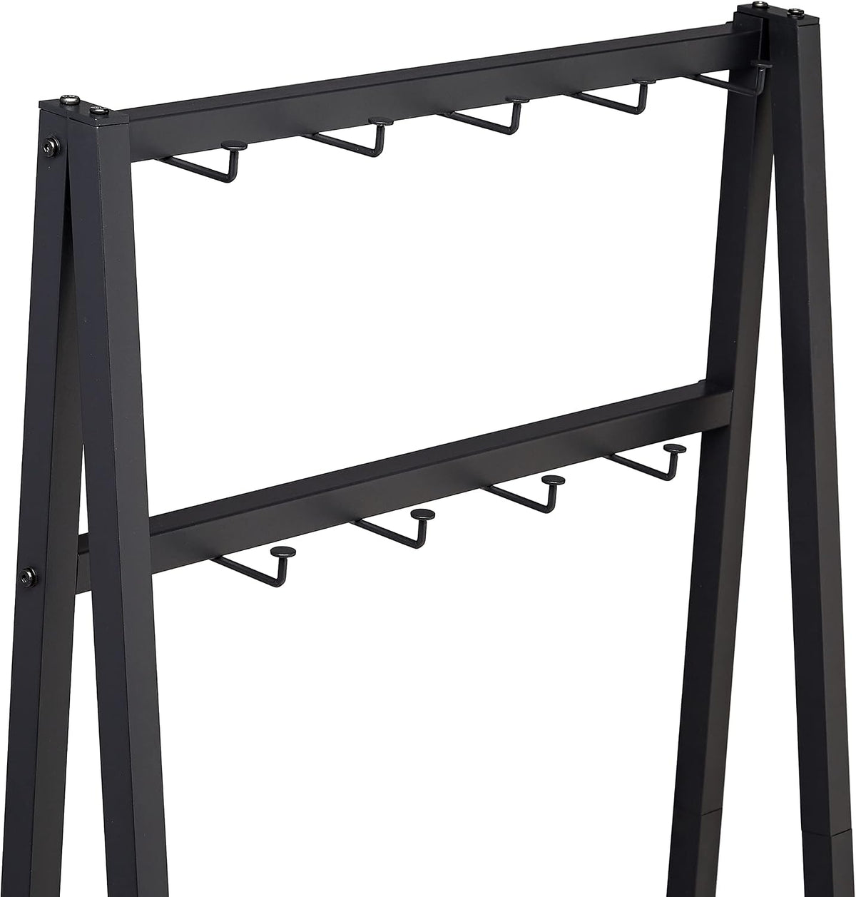 Cuier Amazon Basics cu 9 carlige, banca pentru pantofi si 2 niveluri de depozitare, negru, 65 x 33 x 170,1 cm