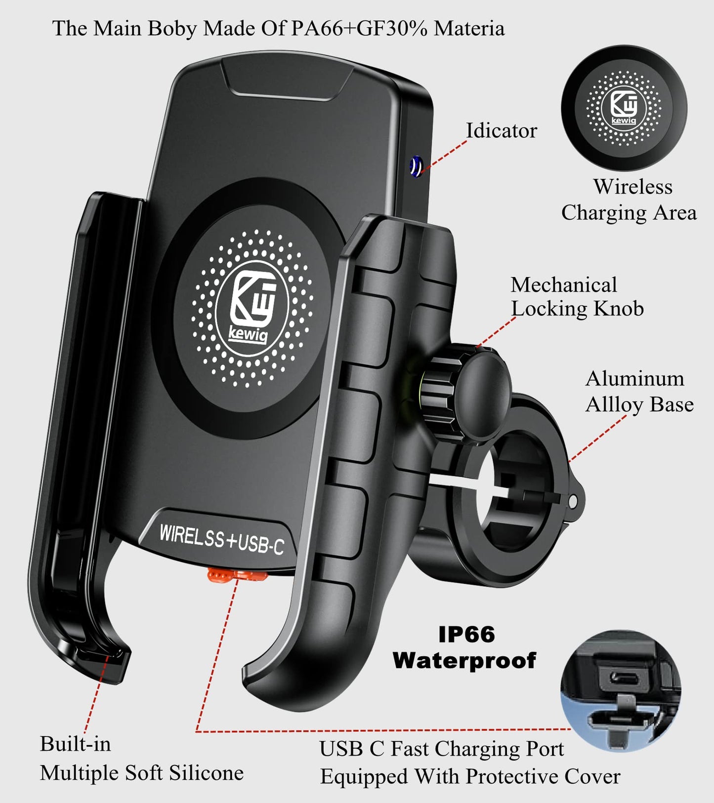 Suport telefon moto BRCOVAN M9S Qi 15W incarcare wireless