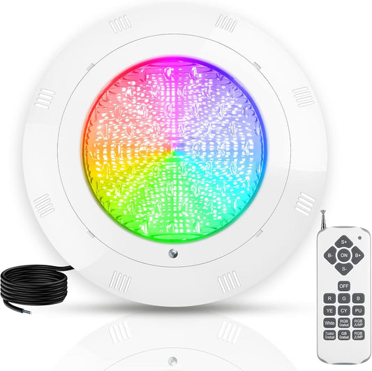 Kingwen LED Pool Lighting Underwater 38 W RGB Pool Headlight Underwater LED Pool Lamps with Remote Control IP68 Waterproof Pool Lamps Underwater 12 V AC/DC
