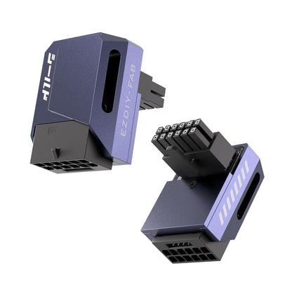 EZDIY-FAB Shield PCIe 5.1 GPU Power Adapter -12VHPWR/12V2x6 16 Pin Right Angle Adapter for 12+4pin RTX 3090Ti 4070Ti 4080 4090 GPU,90 Degree Right Angle - RVS Type, Black, 1 Pack