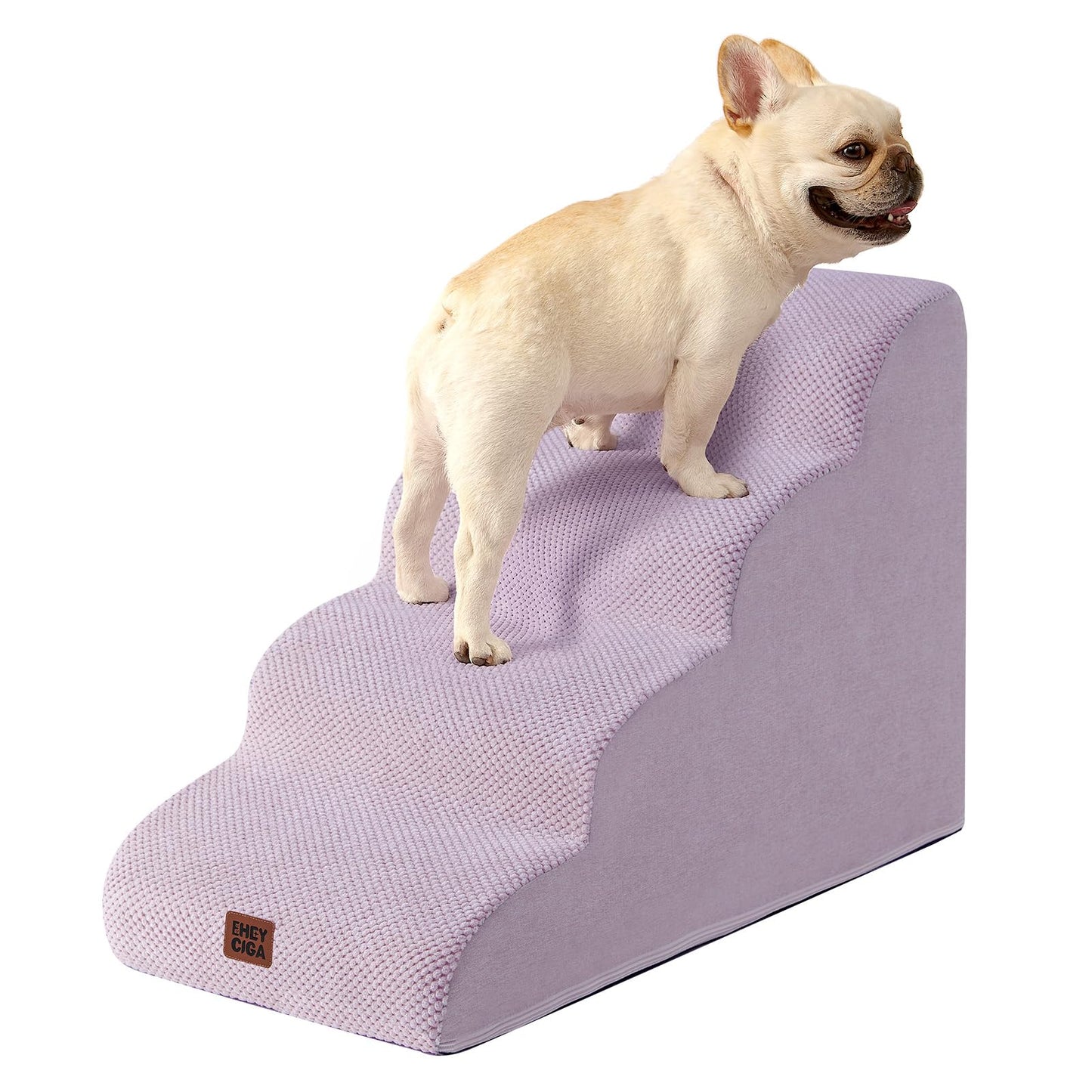 Scara pentru caini EHEYCIGA 4-Step 4 trepte fleece gri