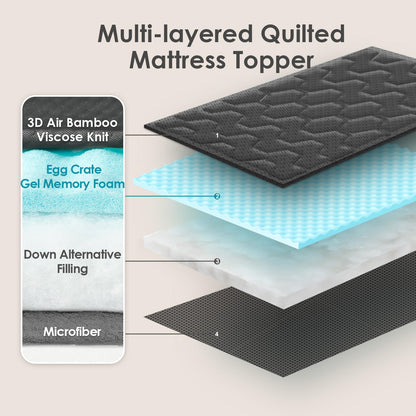 Topper saltea EHEYCIGA Gel 180x200 cm spuma cu memorie moale