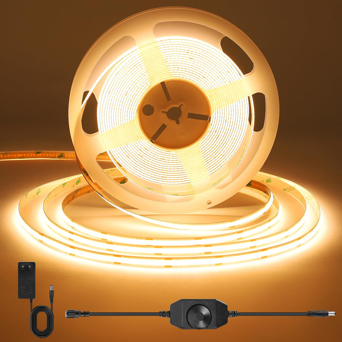 Banda LED ACELUMO COB 3M 3000K Dimmabila cu Telecomanda 24W