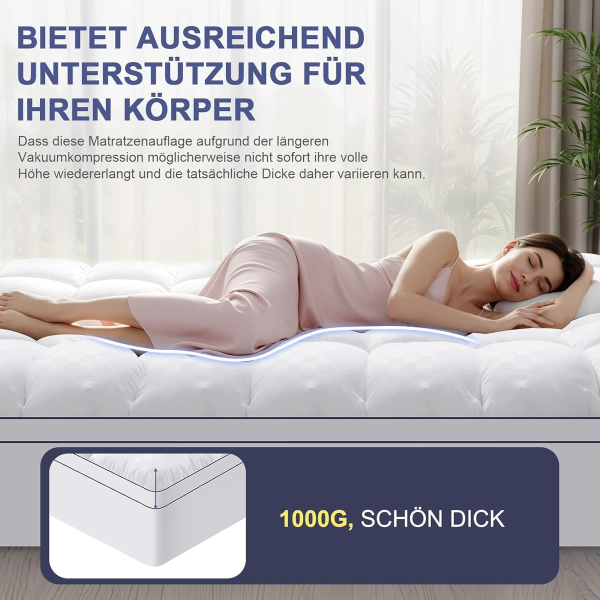 Topper Autsel 3D Topper 160 x 200 cm Microfibre 1200 GSM moale