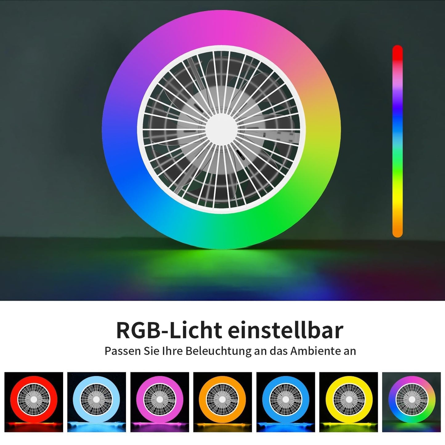 Ventilator tavan BKZO RGB Ceiling Fan cu lampa, control dublu