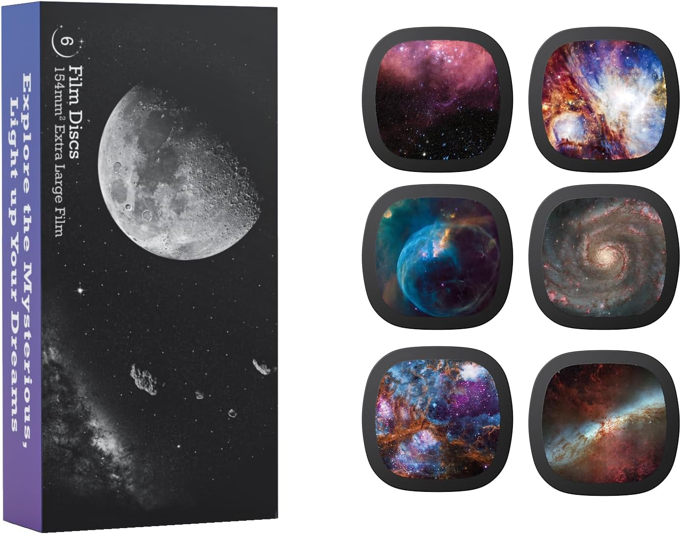 Realistic Discs for Ainael Meteor and Galaxy Projector - 5K Ultra HD Slides for Home Planetarium, 6-Disc Set Without Projector (Nebula 1)