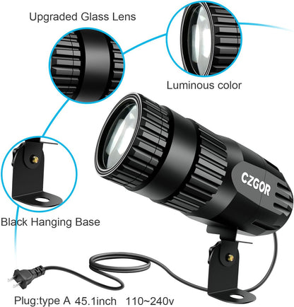 Led Pinspot Light 2 Pack, Czgor Disco Ball Spotlight 15W RGBW 4 in 1 Mirror Ball Lights with Remote Control Super Bright LED Pin Spot Light for Parties DJ Club Bar Wedding