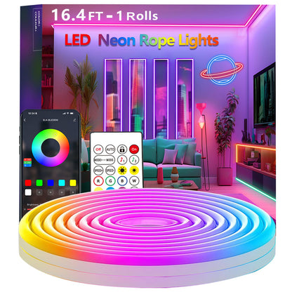 Banda LED Neon 10M RGB App Remote Music Sync IP65
