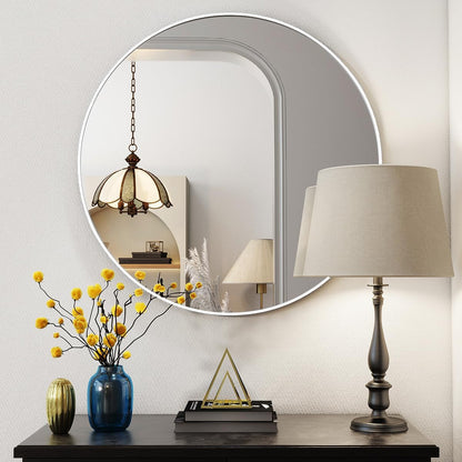 Oglinda BEAUTYPEAK 60 cm Rotunda Alba Cadru Aluminiu Shatterproof