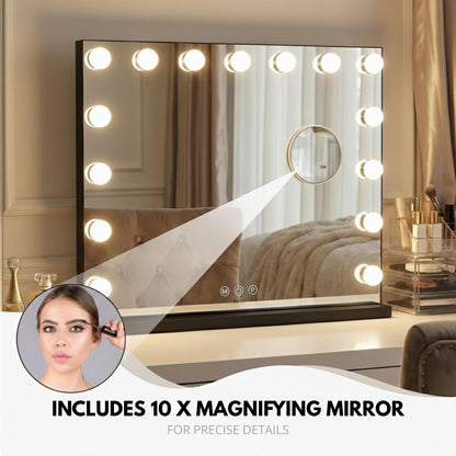 Oglinda cosmetica Bayt Hollywood 58x46 cm LED 10x magnifiere