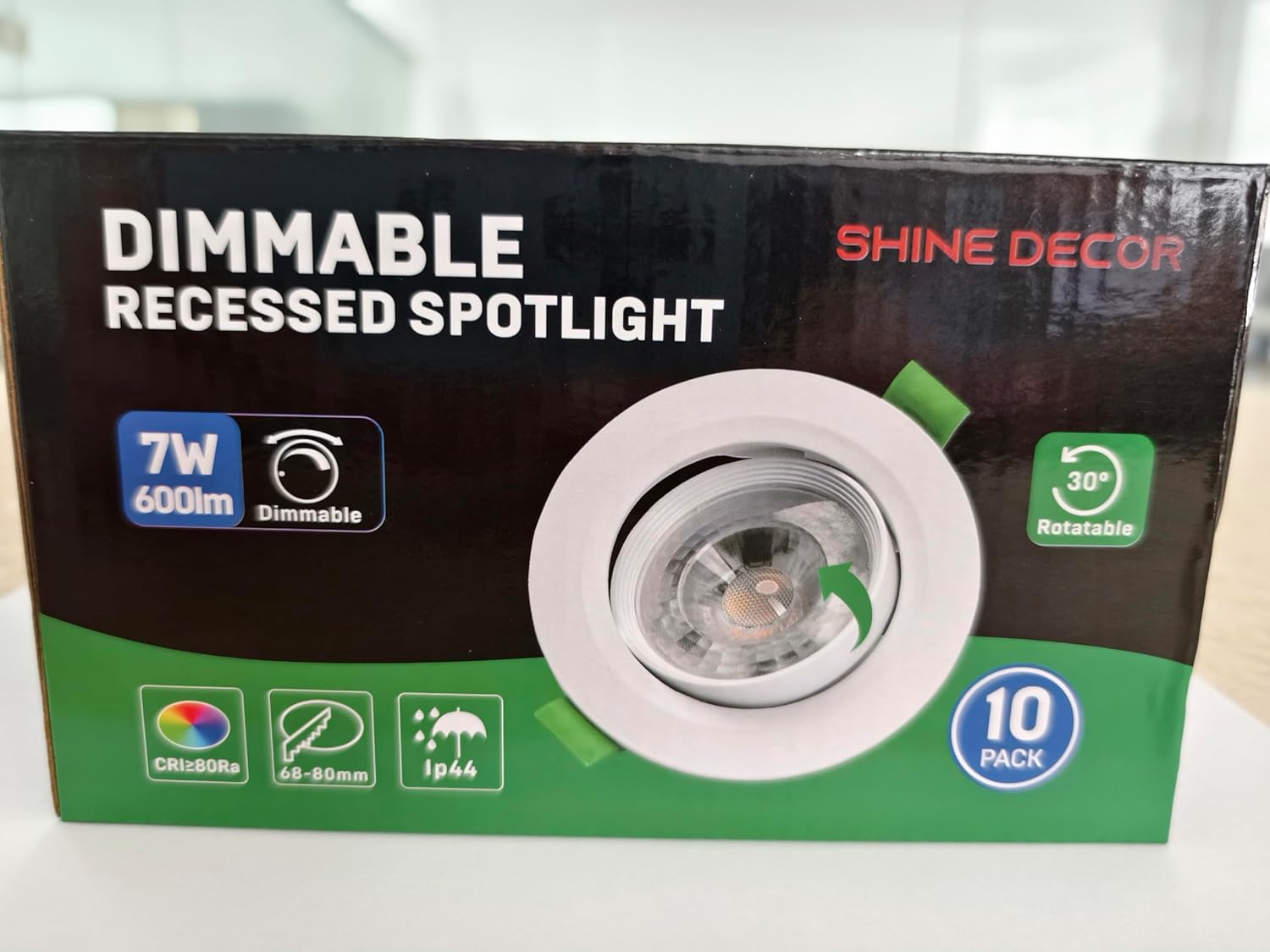 Shine Decor LED Recessed Spotlight,Neutral White 4000K Dimmable,LED Ceiling Downlights,Recessed LED Lights for Bedroom Bathroom Kitchen,Pack of 10