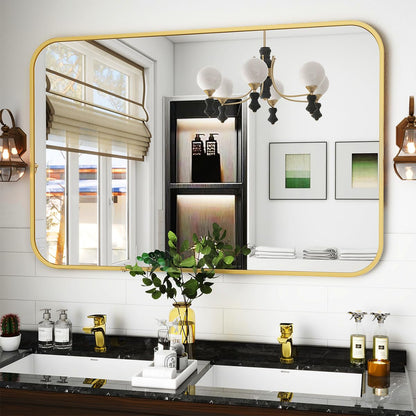 Oglinda Koonmi Gold 120x90 cm Nano Glass Cadru Aluminiu
